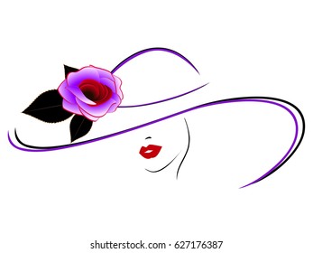 Girl in a hat with a rose.