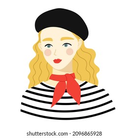 girl with a hat vector illustration. 