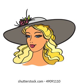 girl with hat vector image