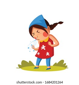 Girl have sneeze and worry about covid19 can infect her

