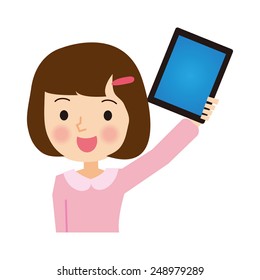 Girl to have a tablet