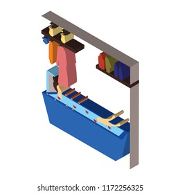 Girl having bath isometric left top view 3D icon