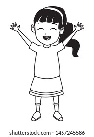 girl having fun and playing isolated vector illustration graphic design