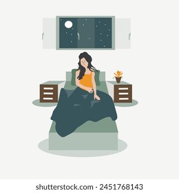 una chica que tiene problemas para dormir por la noche 