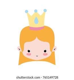 girl head with crown and straight hair