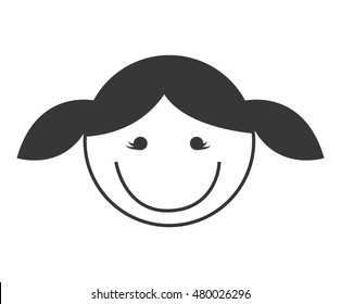 girl head isolated icon vector illustration design