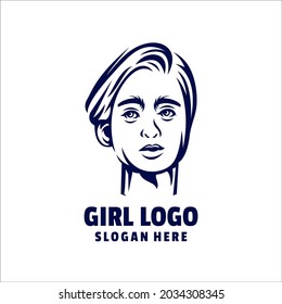 vector de diseño de logotipo de cabeza chica