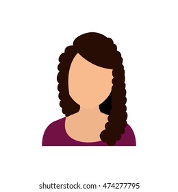 girl head person icon. Isolated and flat illustration. Vector graphic