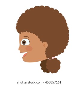 girl head profile isolated icon design, vector illustration  graphic 
