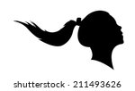 a girl head silhouette vector 
