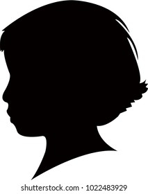 a girl head silhouette vector