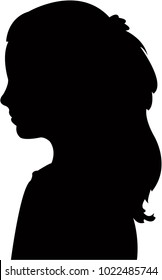 a girl head silhouette vector