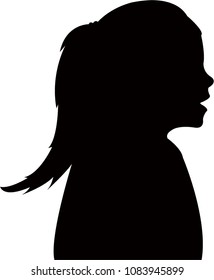 a girl head silhouette vector