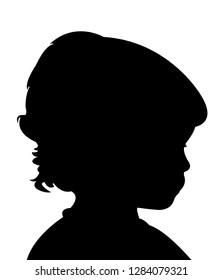 a girl head silhouette vector