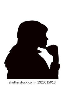 a girl head silhouette vector