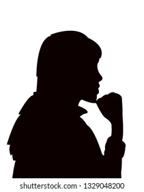 a girl head silhouette vector