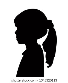 Girl Head Silhouette Vector Stock Vector (Royalty Free) 1345320113 ...