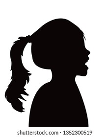 a girl head silhouette vector