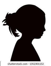 a girl head silhouette vector