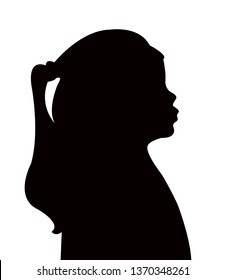 a girl head silhouette vector