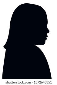 a girl head silhouette vector