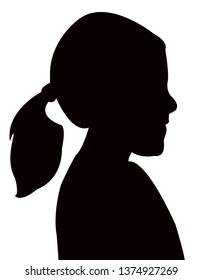 a girl head silhouette vector