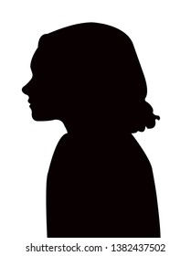 a girl head silhouette vector