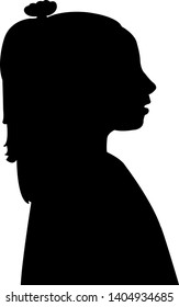 a girl head silhouette vector