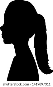 a girl head silhouette vector