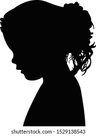 a girl head silhouette vector