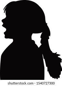 a girl head silhouette vector