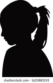 a girl head silhouette vector