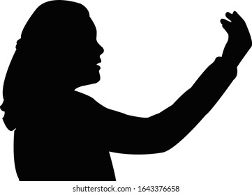 a girl head silhouette vector