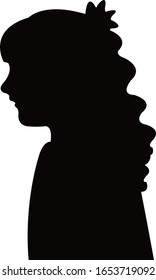 a girl head silhouette vector