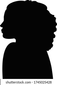 a girl head silhouette vector