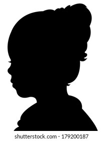 a girl head silhouette vector 