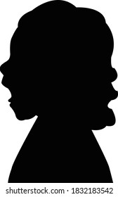 a girl head silhouette vector