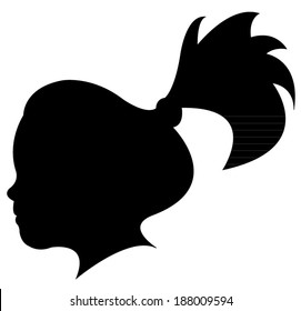 a girl head silhouette vector 