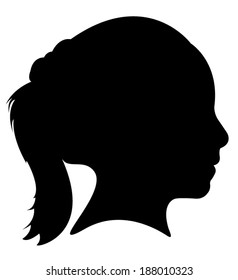 a girl head silhouette vector 