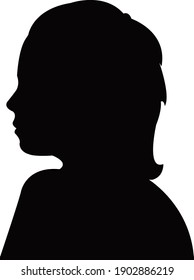 a girl head silhouette vector