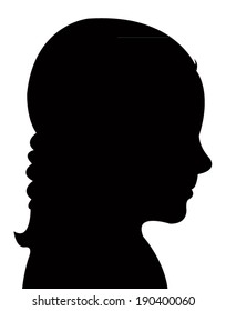 a girl head silhouette vector 