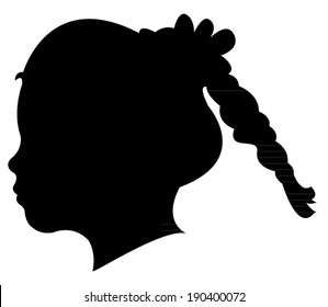 a girl head silhouette vector 