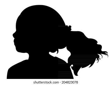 a girl head silhouette vector 