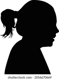 a girl head silhouette vector