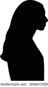 a girl head silhouette vector