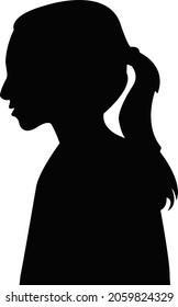 a girl head silhouette vector