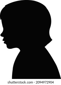 a girl head silhouette vector