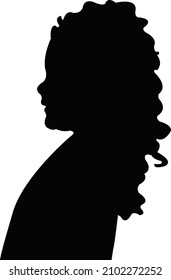 a girl head silhouette vector