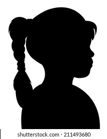a girl head silhouette vector 