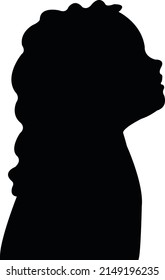 vector de silueta de cabeza de niña